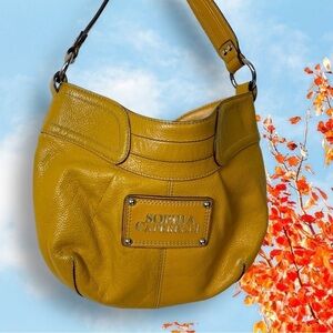 Sophia Caperelli Gold Silver Leather Hobo Shoulder Bag